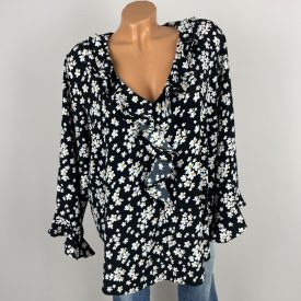 Wallis virágos, fodros felső