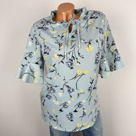 Virágos, fodros ujjú felső