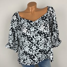 Pep&Co virágos, buggyos ujjú felső (címkés)